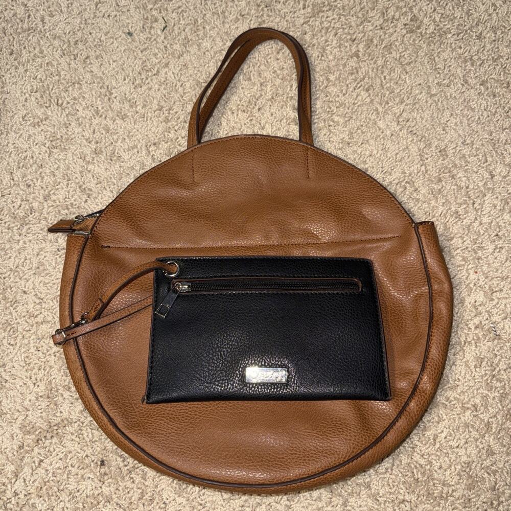 Carlos Santana Womens Handbag Round Faux Leather